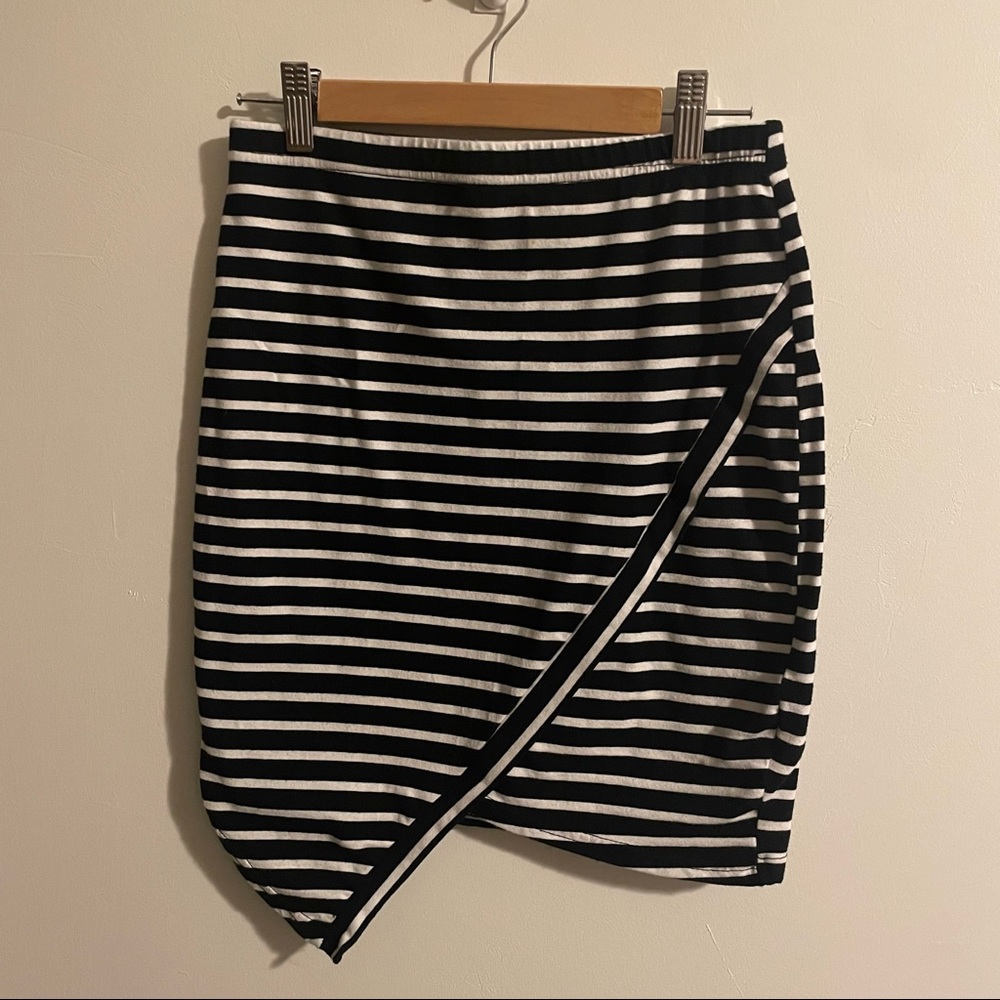Striped Asymmetrical Skirt